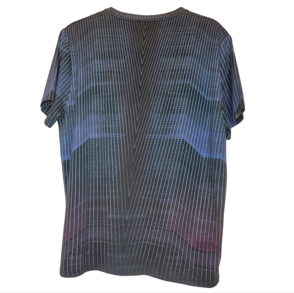 COCURATA Graphic T Evan Gruzis Limited Edition VisionQuest Blue Abstract Stripes - Picture 3 of 9